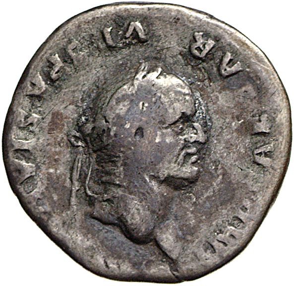 RIC II, Part 1 (second edition) Vespasian 841 Vespasian obverse, Head of Vespasian, laureate, right