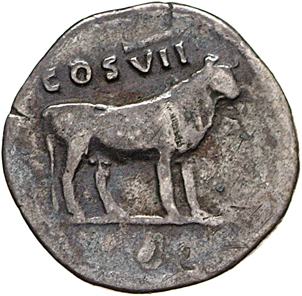 RIC II, Part 1 (second edition) Vespasian 841 Vespasian reverse, Heifer or bull standing right