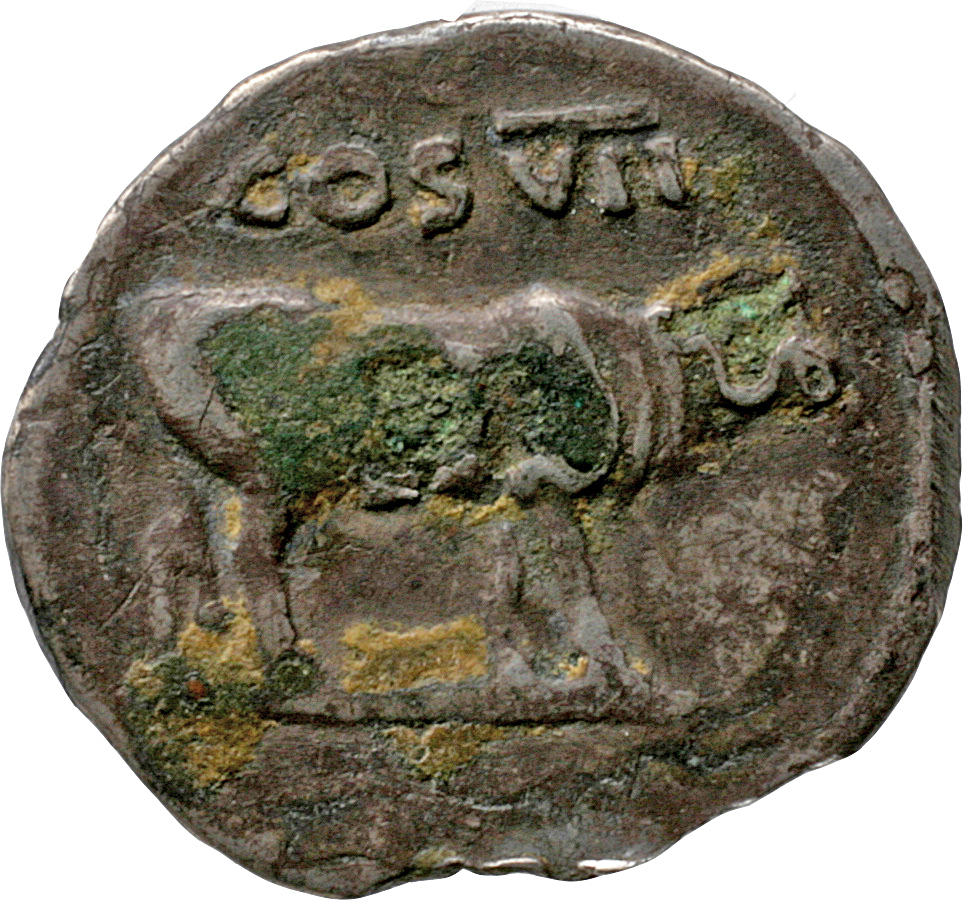 RIC II, Part 1 (second edition) Vespasian 842 Vespasian reverse, Heifer or bull standing right