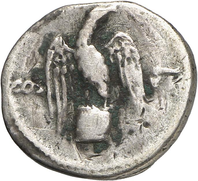 RIC II, Part 1 (second edition) Vespasian 845 Vespasian reverse, Eagle with wings spread, standing front on low garlanded ...