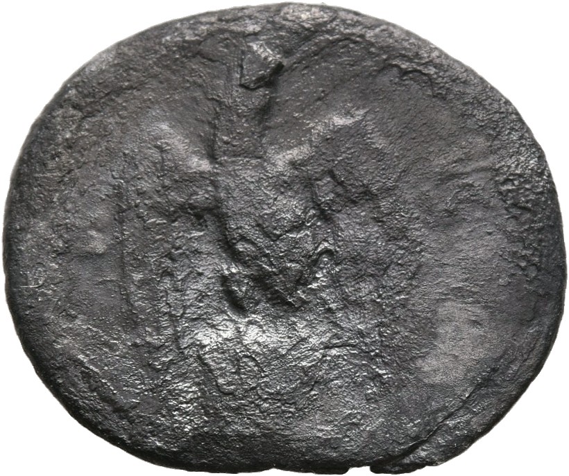 RIC II, Part 1 (second edition) Vespasian 845 Vespasian reverse, Eagle with wings spread, standing front on low garlanded ...