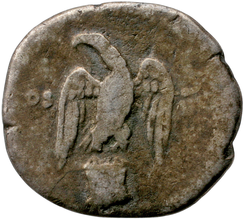 RIC II, Part 1 (second edition) Vespasian 847 Vespasian reverse, Eagle with wings spread, standing front on low garlanded ...