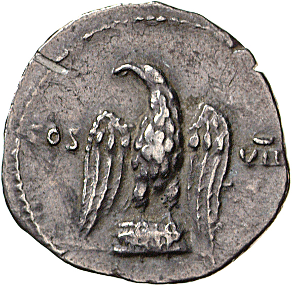 RIC II, Part 1 (second edition) Vespasian 848 Vespasian reverse, Eagle with wings spread, standing front on low garlanded ...