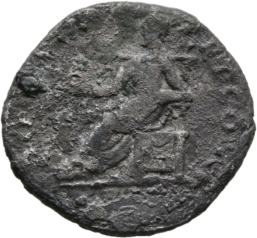 RIC II, Part 1 (second edition) Vespasian 852 Vespasian reverse, Pax, draped, seated left on throne, holding out branch in...