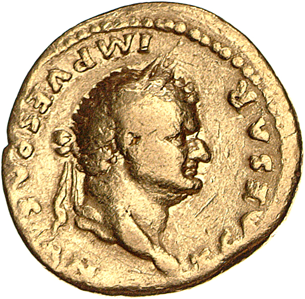 RIC II, Part 1 (second edition) Vespasian 856 Vespasian obverse, Head of Titus, laureate, right