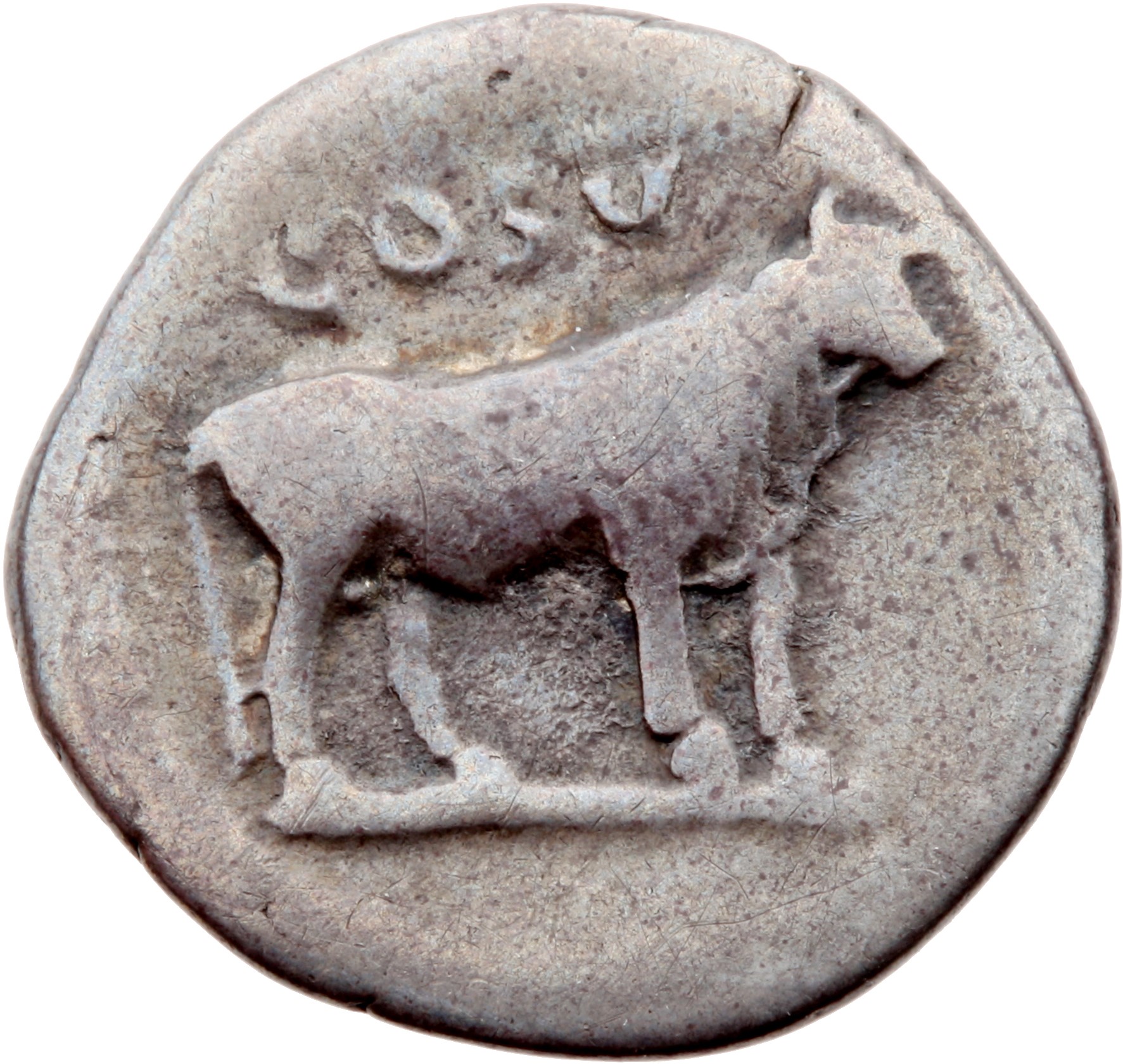 RIC II, Part 1 (second edition) Vespasian 858 Vespasian reverse, Heifer or bull standing right