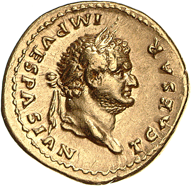 RIC II, Part 1 (second edition) Vespasian 859 Vespasian obverse, Head of Titus, laureate, right