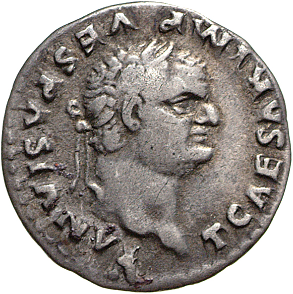 RIC II, Part 1 (second edition) Vespasian 874 Vespasian obverse, Head of Titus, laureate, right