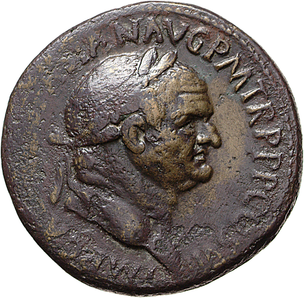RIC II, Part 1 (second edition) Vespasian 880 Vespasian obverse, Head of Vespasian, laureate, right