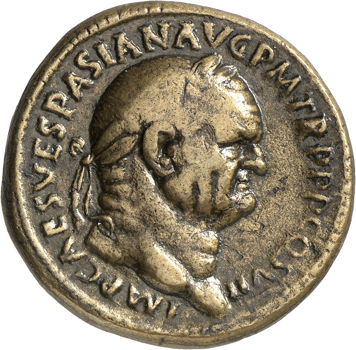 RIC II, Part 1 (second edition) Vespasian 880 Vespasian obverse, Head of Vespasian, laureate, right
