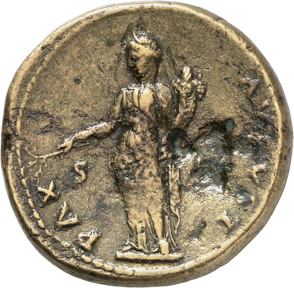 RIC II, Part 1 (second edition) Vespasian 880 Vespasian reverse, Pax, draped, seated left, holding branch in extended righ...