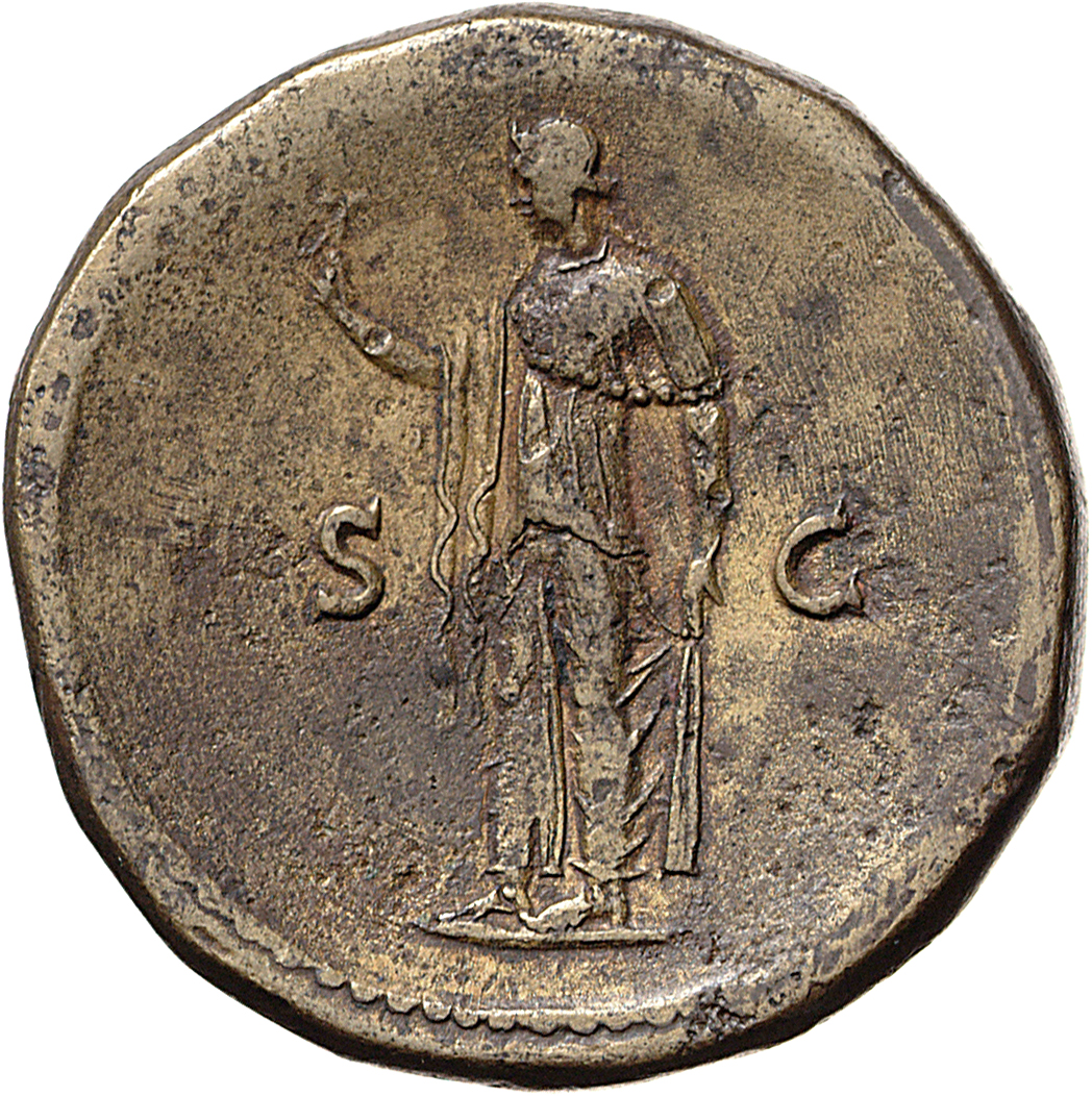 RIC II, Part 1 (second edition) Vespasian 884 Vespasian reverse, Spes standing, left holding flower in right and raising s...