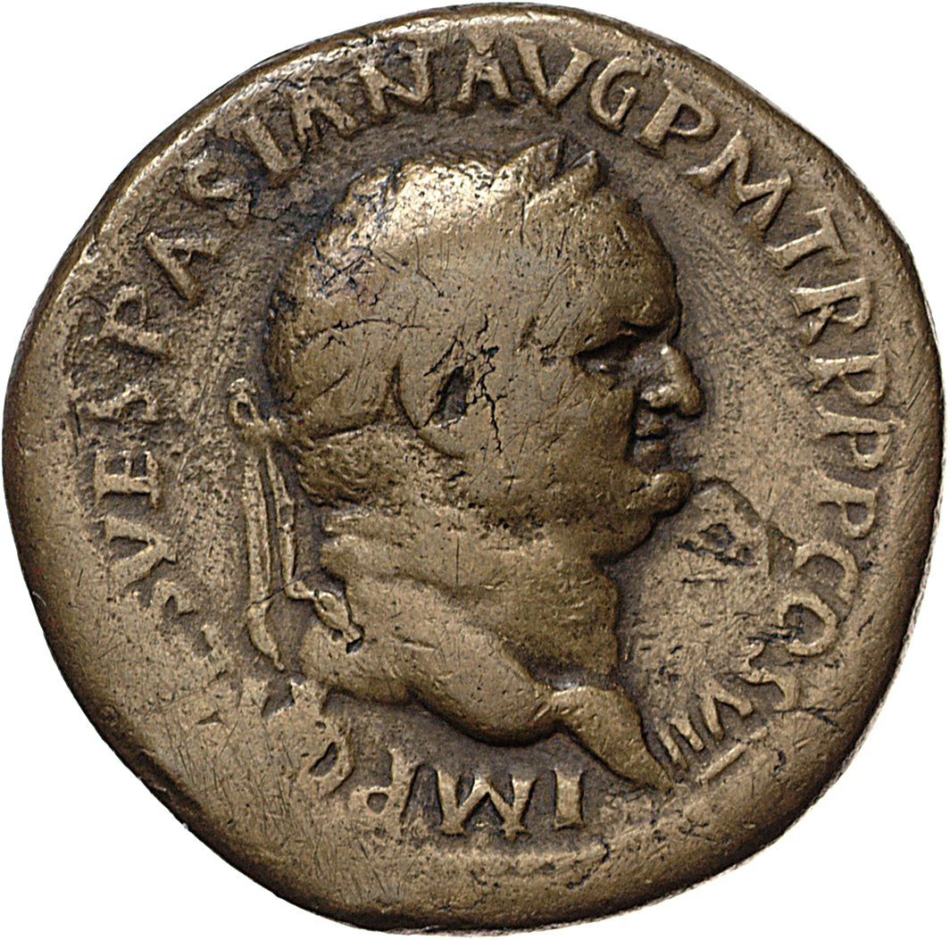 RIC II, Part 1 (second edition) Vespasian 884 Vespasian obverse, Head of Vespasian, laureate, right