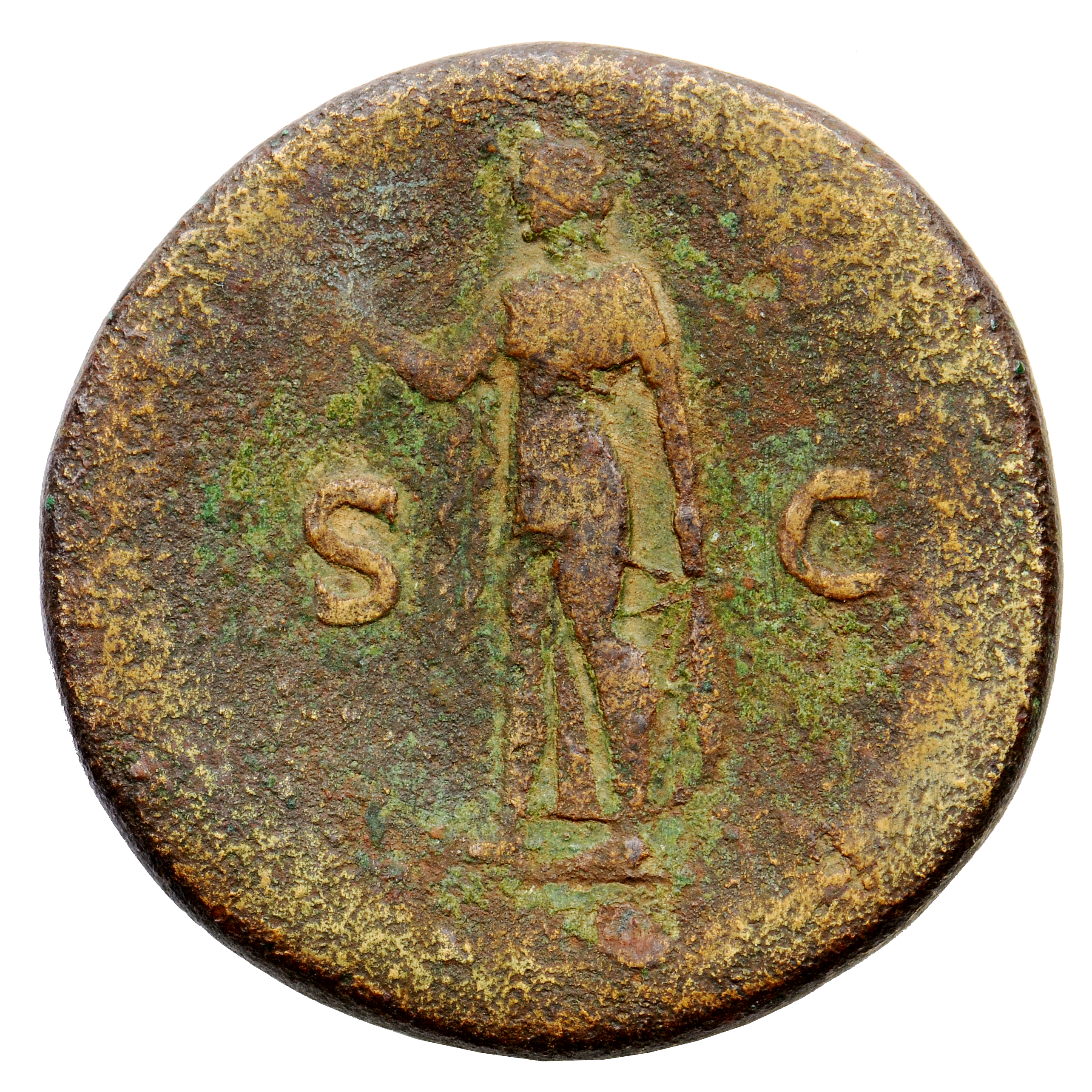 RIC II, Part 1 (second edition) Vespasian 885 Vespasian reverse, Spes standing, left holding flower in right and raising s...