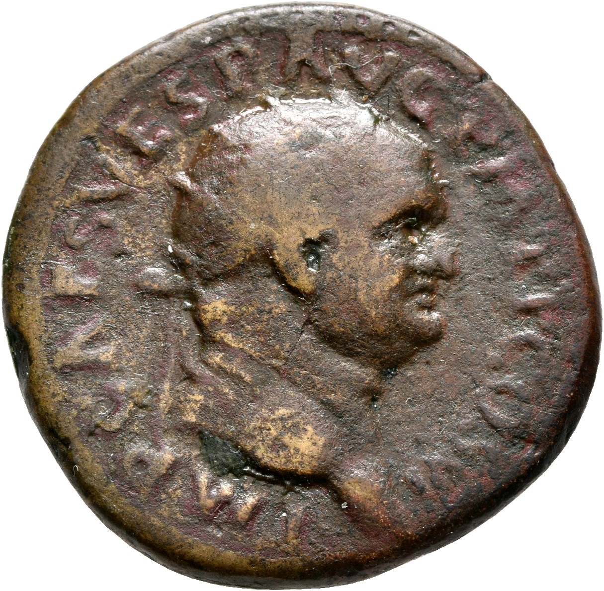 RIC II, Part 1 (second edition) Vespasian 887 Vespasian obverse, Head of Vespasian, radiate, right