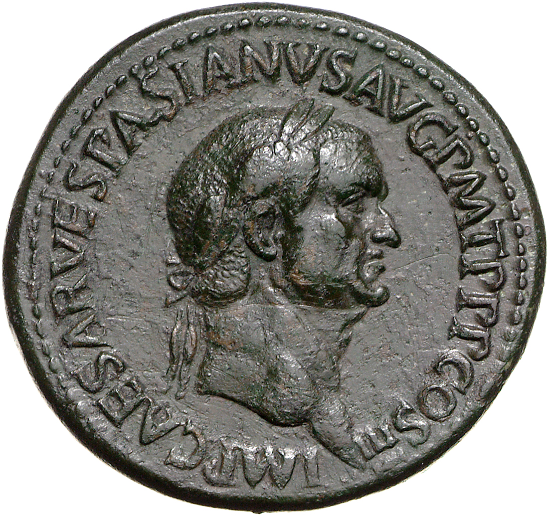 RIC II, Part 1 (second edition) Vespasian 90 Vespasian obverse, Head of Vespasian, laureate, right