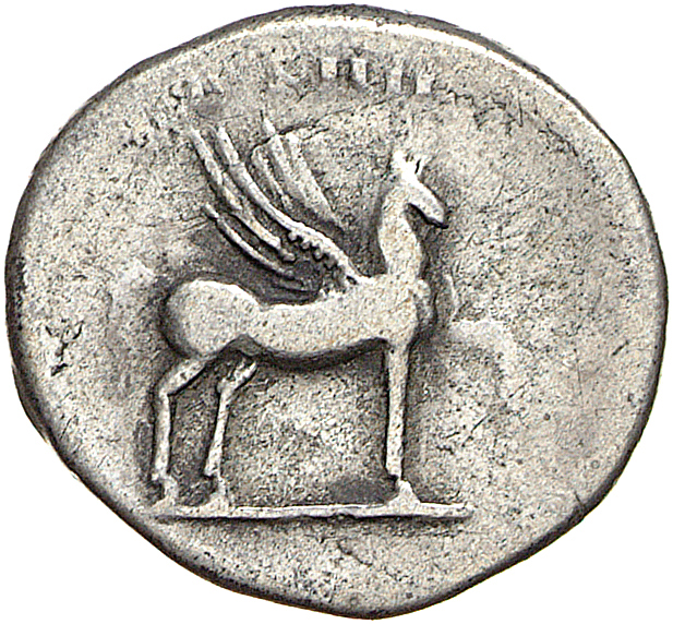 RIC II, Part 1 (second edition) Vespasian 922 Vespasian reverse, Pegasus standing right, left foreleg raised, wings curlin...