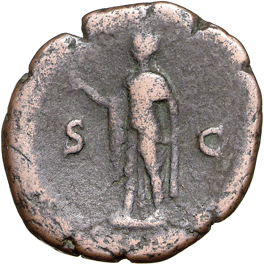 RIC II, Part 1 (second edition) Vespasian 932 Vespasian reverse, Spes standing, left holding flower in right and raising s...