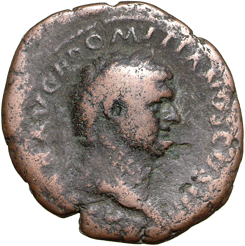 RIC II, Part 1 (second edition) Vespasian 932 Vespasian obverse, Head of Domitian, laureate, right