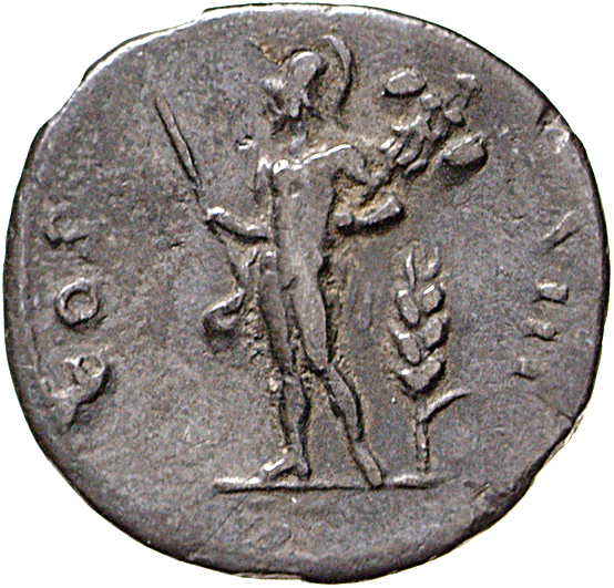 RIC II, Part 1 (second edition) Vespasian 940 Vespasian reverse, Mars, helmeted, naked except for cloak round waist, stand...