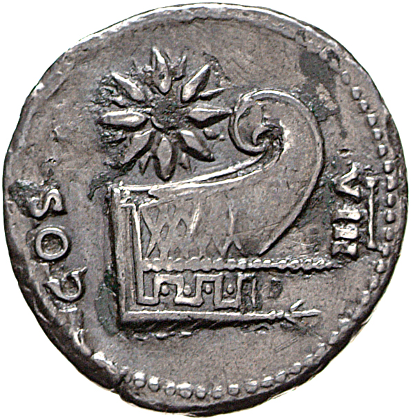 RIC II, Part 1 (second edition) Vespasian 941 Vespasian reverse, Prow right; above, star with eight rays