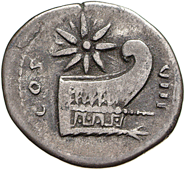 RIC II, Part 1 (second edition) Vespasian 942 Vespasian reverse, Prow right; above, star with eight rays