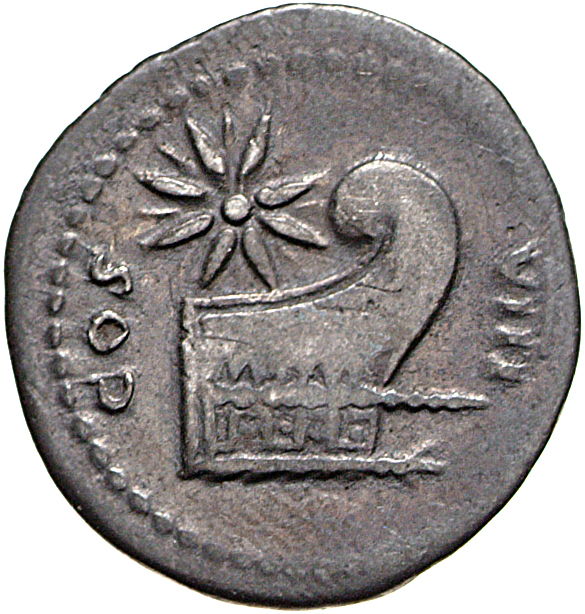 RIC II, Part 1 (second edition) Vespasian 942 Vespasian reverse, Prow right; above, star with eight rays