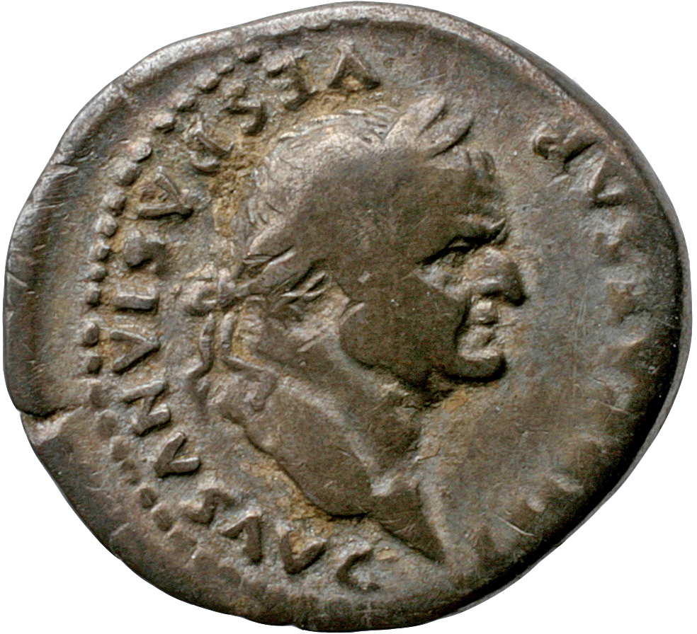 RIC II, Part 1 (second edition) Vespasian 943 Vespasian obverse, Head of Vespasian, laureate, right