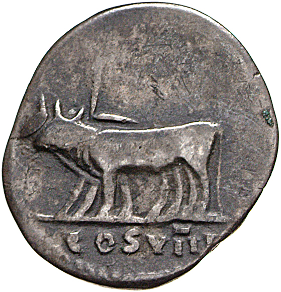 RIC II, Part 1 (second edition) Vespasian 943 Vespasian reverse, Pair of oxen under yoke, left