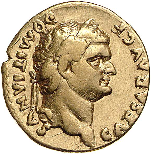 RIC II, Part 1 (second edition) Vespasian 959 Vespasian obverse, Head of Domitian, laureate, right