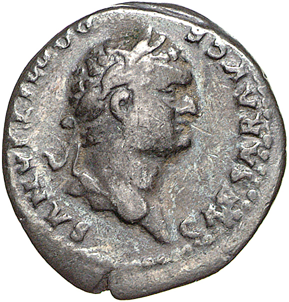 RIC II, Part 1 (second edition) Vespasian 961 Vespasian obverse, Head of Domitian, laureate, right