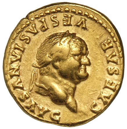 RIC II, Part 1 (second edition) Vespasian 963 Vespasian obverse, Head of Vespasian, laureate, right