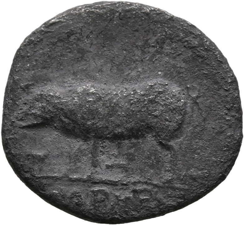 RIC II, Part 1 (second edition) Vespasian 983 Vespasian reverse, Sow left, with three (rarely two) piglets