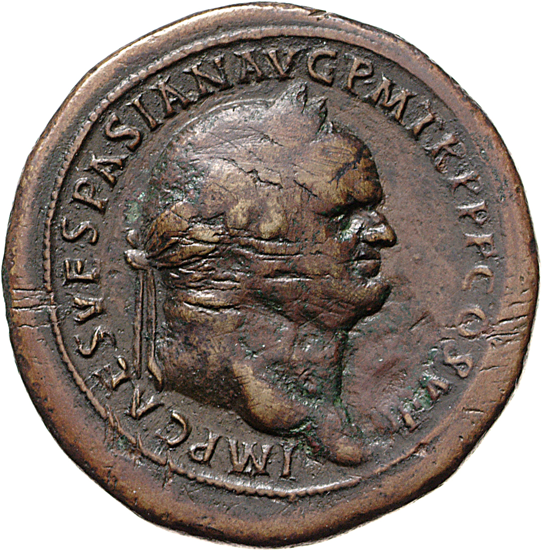 RIC II, Part 1 (second edition) Vespasian 987 Vespasian obverse, Head of Vespasian, laureate, right