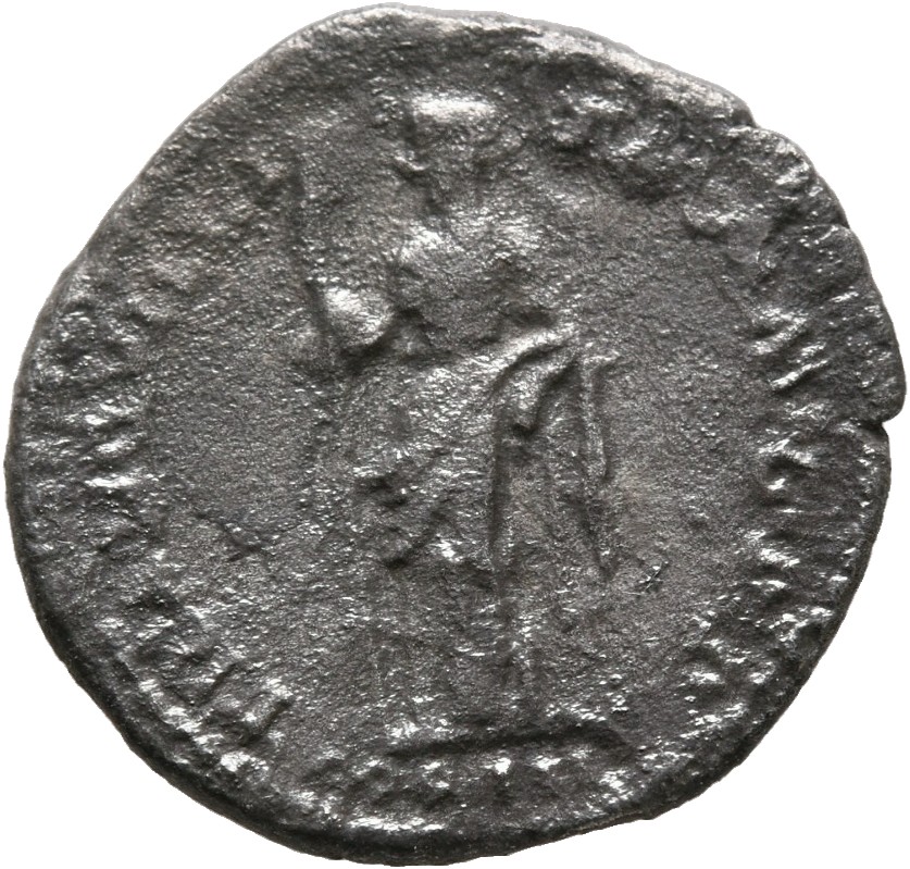 RIC II, Part 3 (second edition) Hadrian 1048 Hadrian reverse, Tranquillitas standing left, holding sceptre and resting arm...
