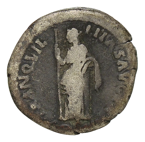 RIC II, Part 3 (second edition) Hadrian 1049 Hadrian reverse, Tranquillitas standing left, holding sceptre and resting arm...