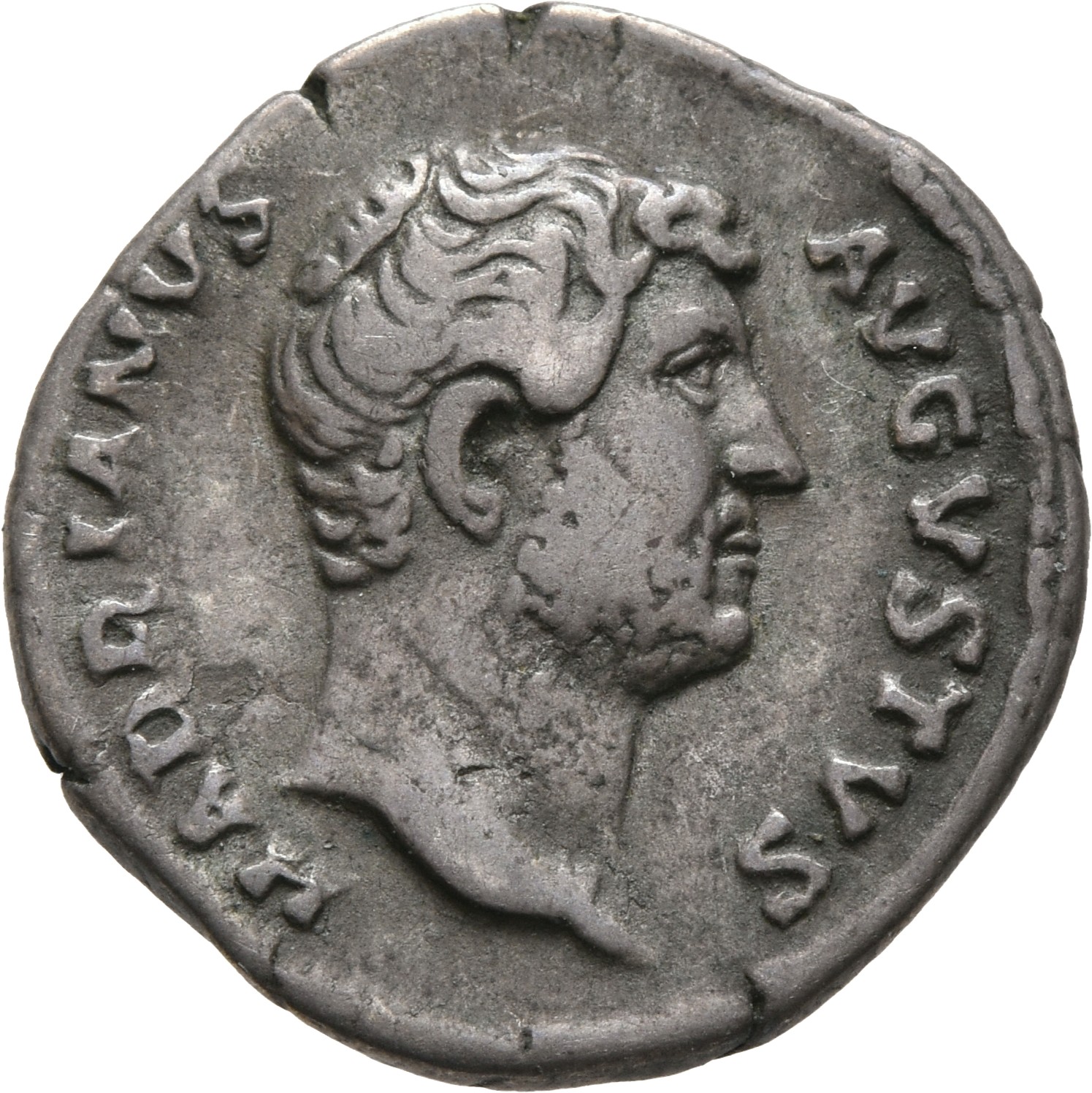 RIC II, Part 3 (second edition) Hadrian 1073 Hadrian obverse, Head of Hadrian, right