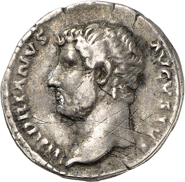 RIC II, Part 3 (second edition) Hadrian 1077 Hadrian obverse, Head of Hadrian, right