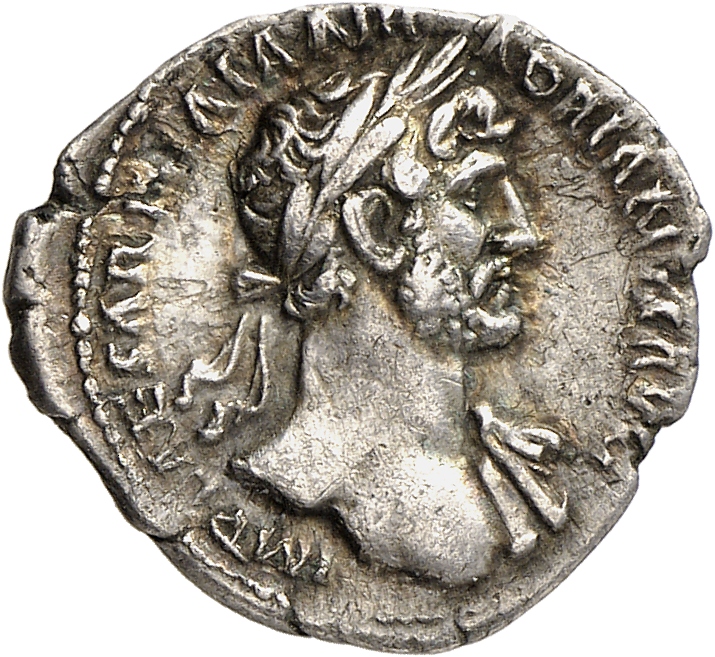 RIC II, Part 3 (second edition) Hadrian 114 Hadrian obverse, Bust of Hadrian, laureate, bare chest, traces of drapery on f...