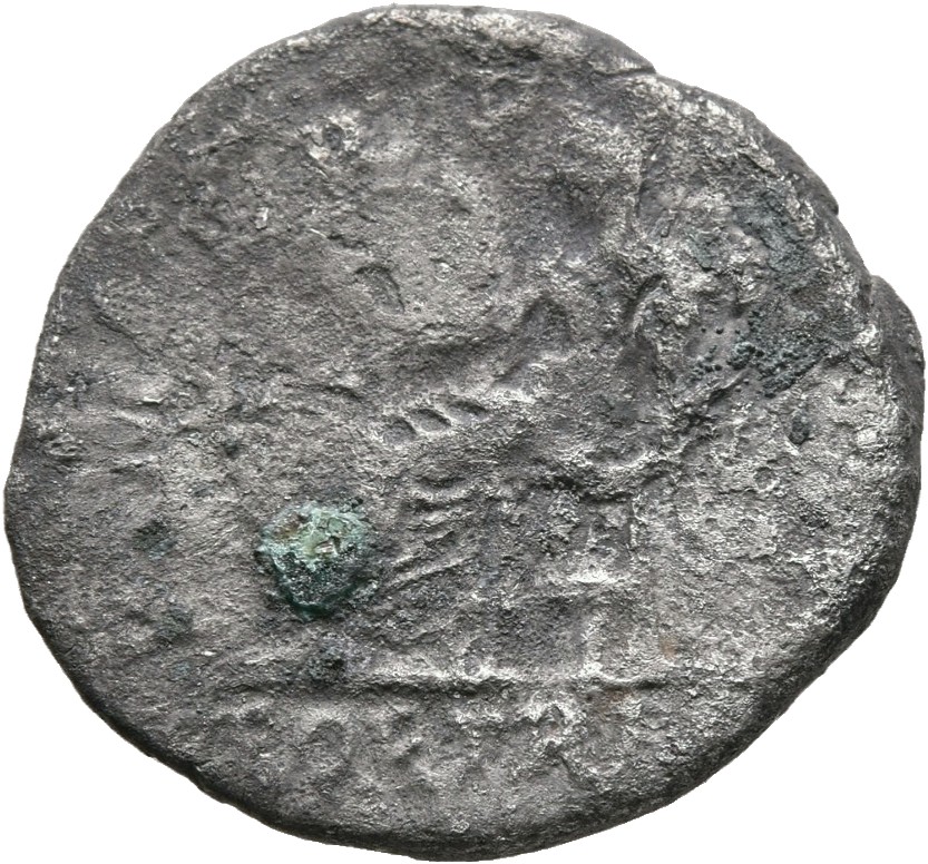 RIC II, Part 3 (second edition) Hadrian 115 Hadrian reverse, Fortuna seated left, holding rudder and cornucopia