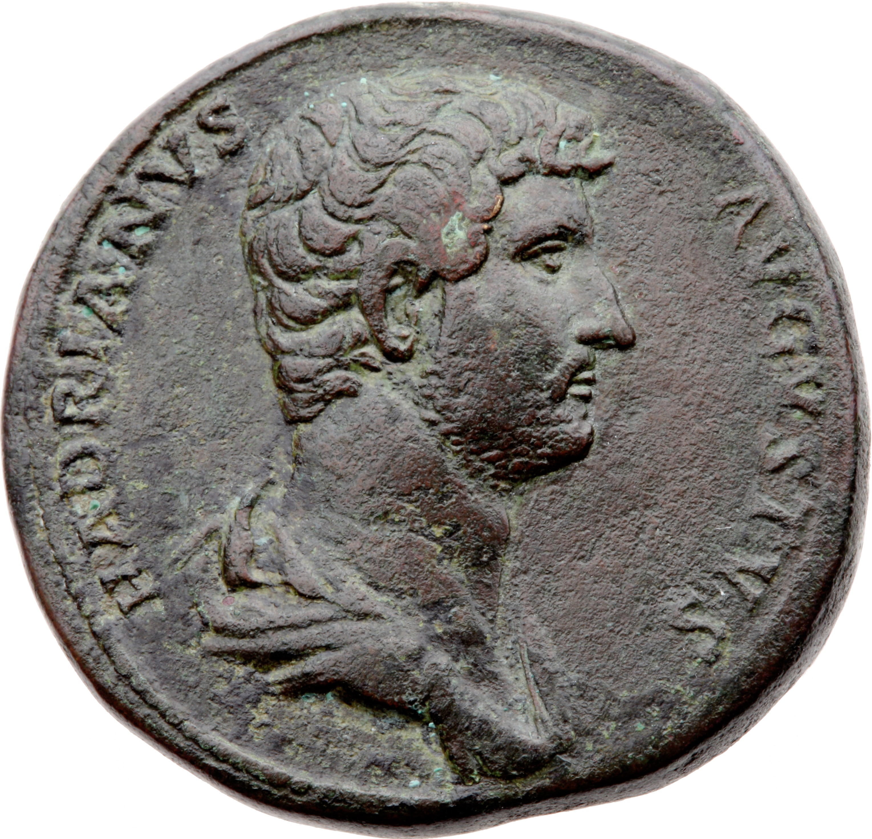 RIC II, Part 3 (second edition) Hadrian 1220 Hadrian obverse, Bust of Hadrian, draped, right, viewed from rear or side