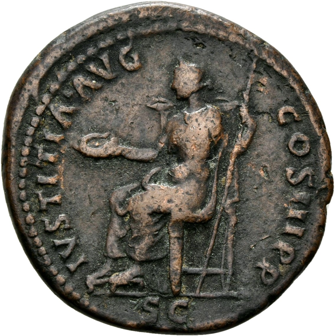 RIC II, Part 3 (second edition) Hadrian 1235 Hadrian reverse, Justitia seated left, holding patera and sceptre