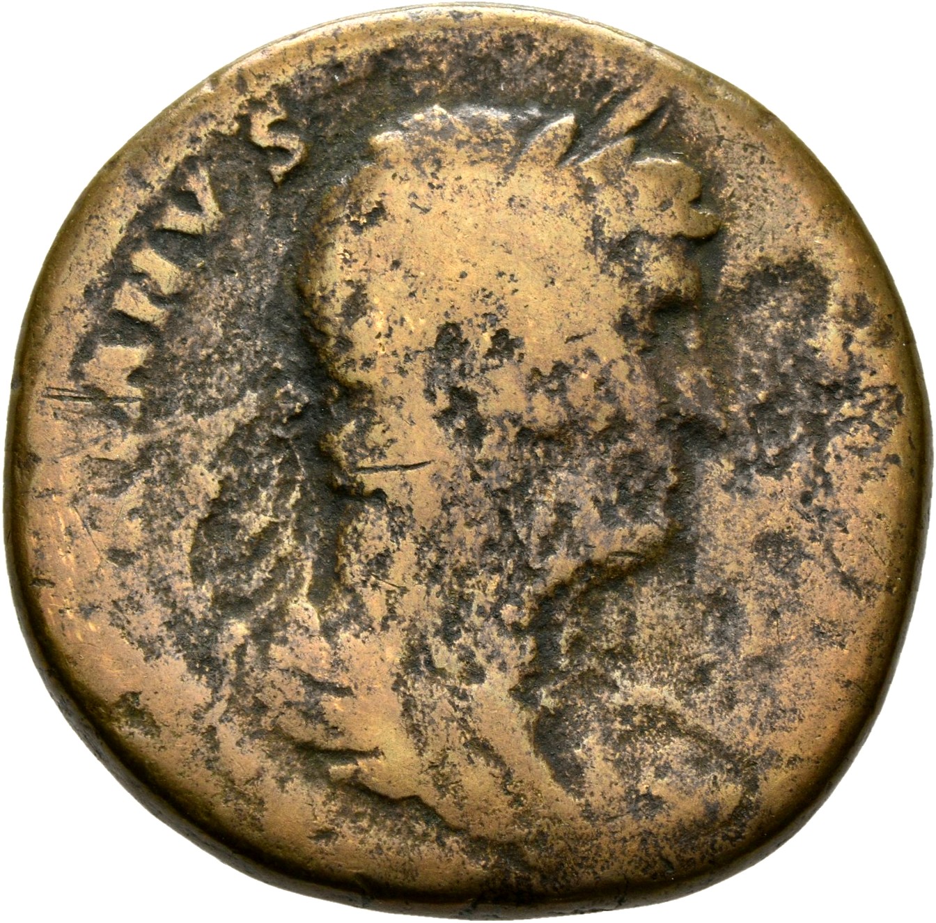 RIC II, Part 3 (second edition) Hadrian 1242 Hadrian obverse, Bust of Hadrian, laureate, draped, right, viewed from rear o...