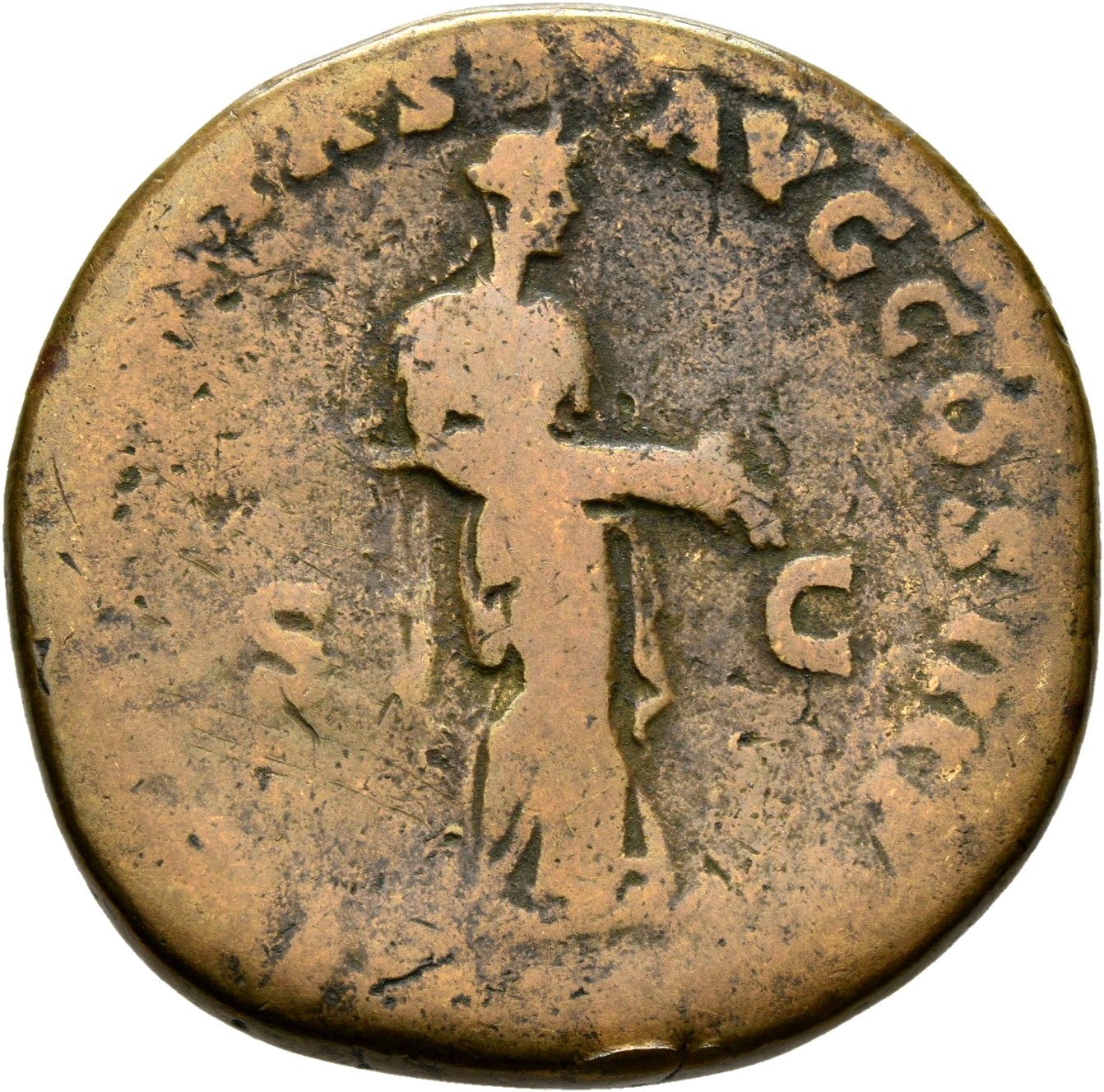 RIC II, Part 3 (second edition) Hadrian 1242 Hadrian reverse, Liberalitas standing right, emptying cornucopia held in both...