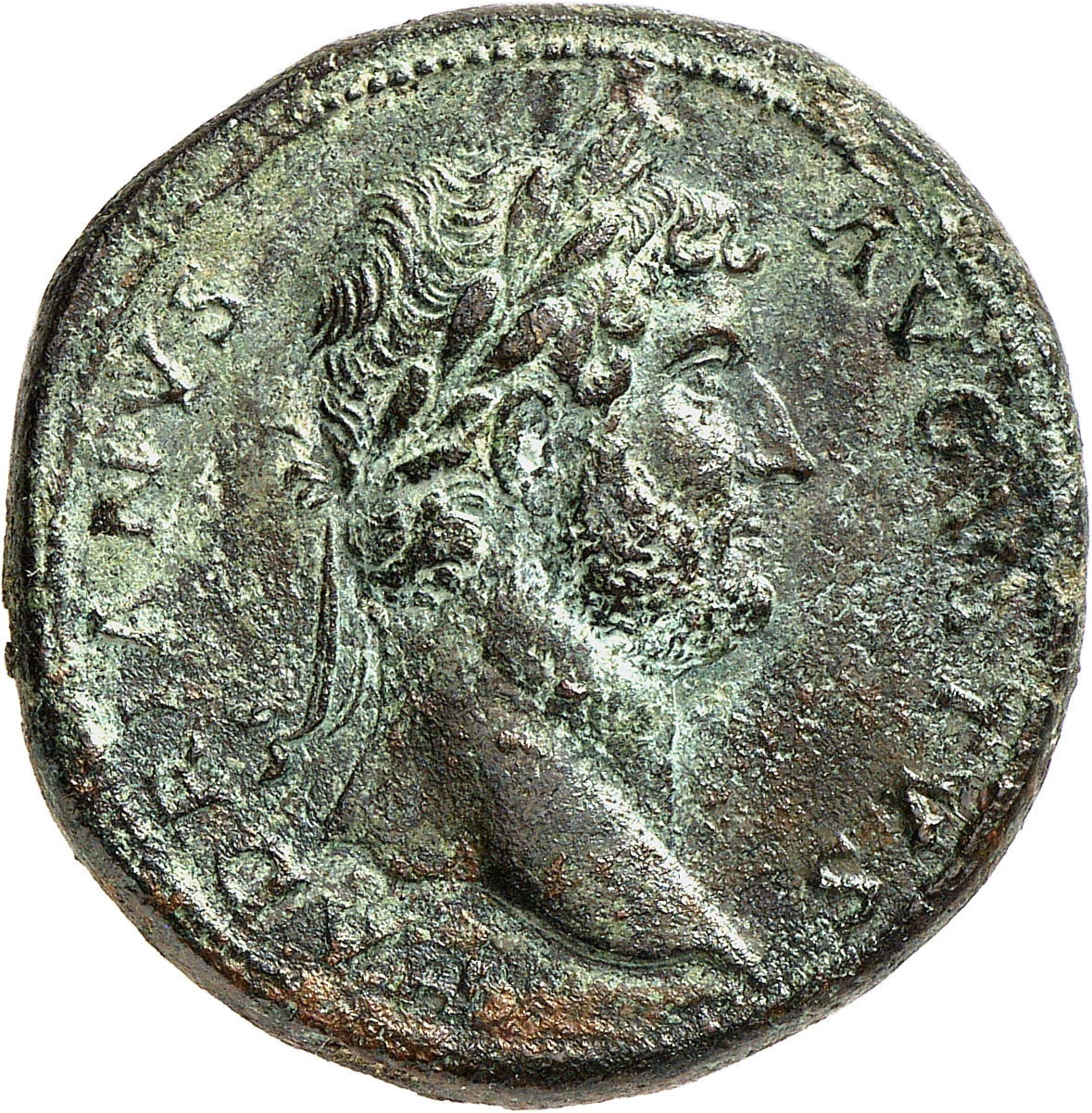 RIC II, Part 3 (second edition) Hadrian 1258 Hadrian obverse, Head of Hadrian, laureate, right