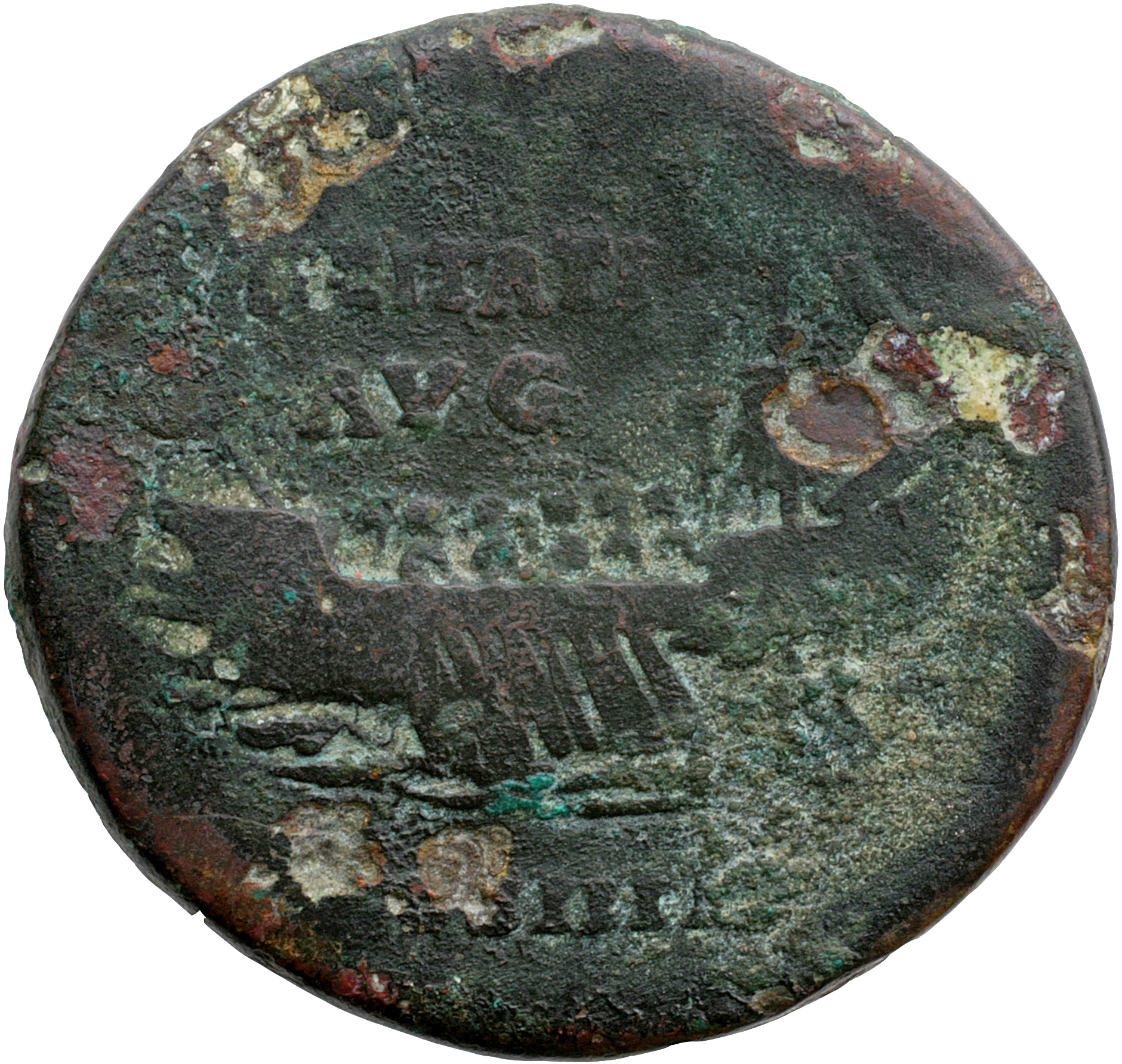 RIC II, Part 3 (second edition) Hadrian 1291 Hadrian reverse, Ship, left; Minerva Promachus, Triton, or Pegasus as figurehead