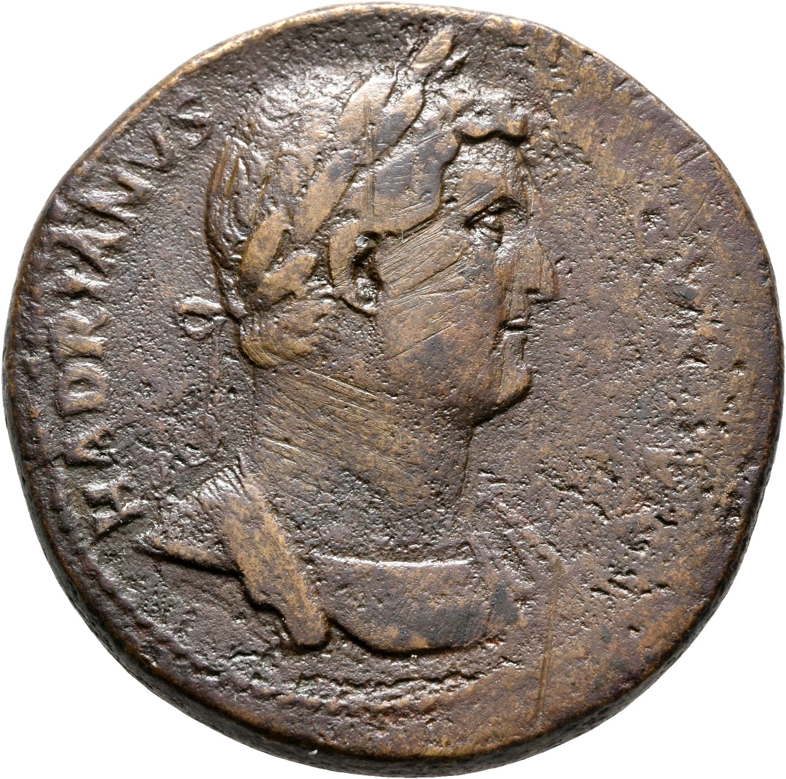 RIC II, Part 3 (second edition) Hadrian 1295 Hadrian obverse, Bust of Hadrian, laureate, draped and cuirassed, right, view...