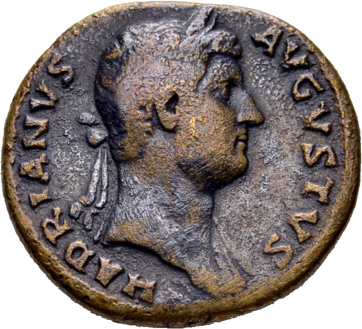 RIC II, Part 3 (second edition) Hadrian 1299 Hadrian obverse, Head of Hadrian, laureate, right