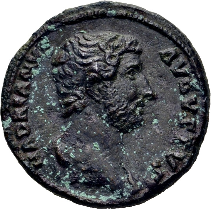 RIC II, Part 3 (second edition) Hadrian 1302 Hadrian obverse, Bust of Hadrian, draped, right, viewed from rear or side