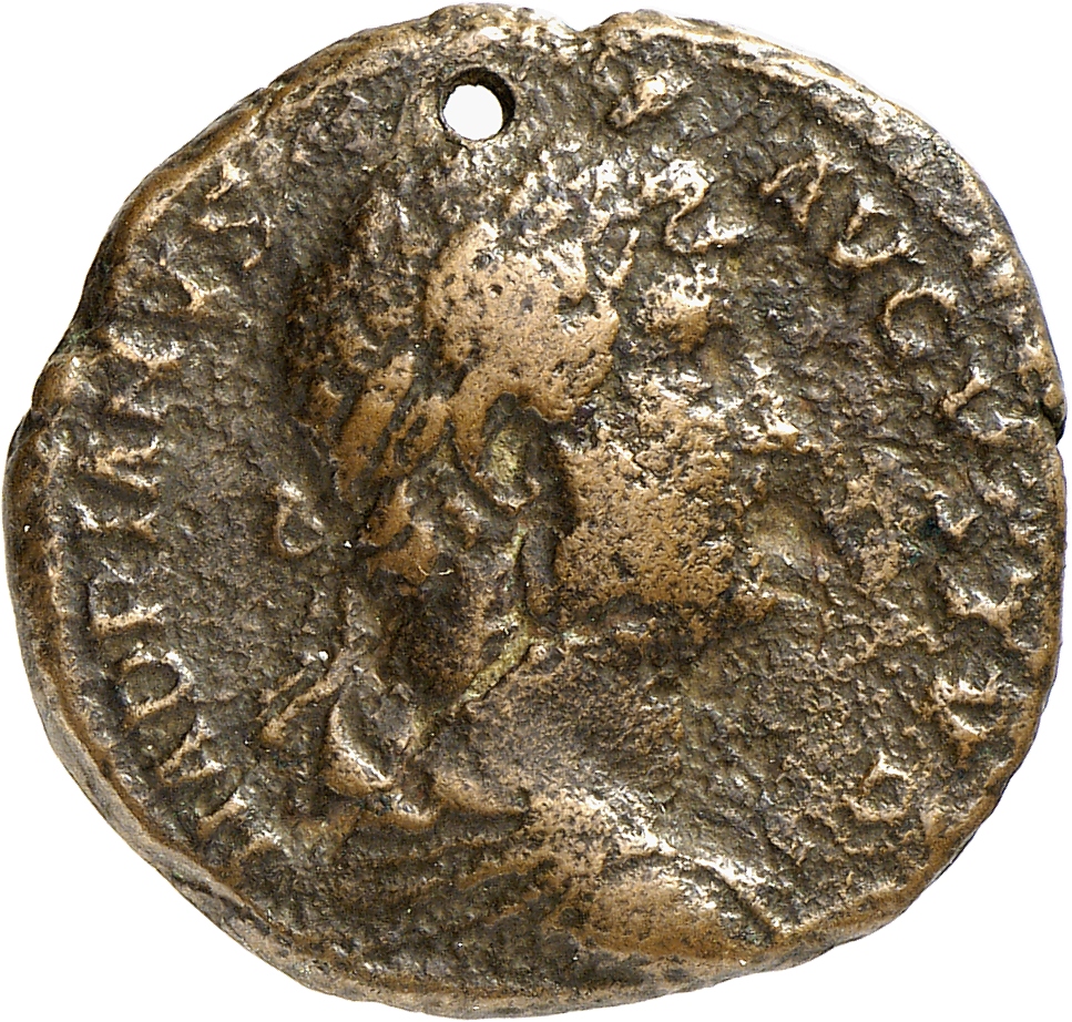 RIC II, Part 3 (second edition) Hadrian 1332 Hadrian obverse, Bust of Hadrian, laureate, draped, right, viewed from rear o...